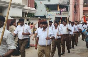 आरएसएस खमतराई बस्ती में पथ संचालन, शताब्दी वर्ष पर गुंजा भारत माता की जय