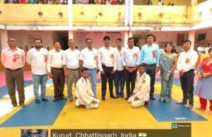 कुरूद में दमखम से भरी जूडो प्रतियोगिता 15 कॉलेजों के खिलाड़ियों ने लिया हिस्सा