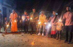 बस्तर धाकड़ क्षत्रिय राजपूत समाज के युवाओं ने शिवानंद आश्रम में मनाई दीपावली