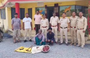 जंगली जीव का शिकार सब्जी बनाने के तैयारी में थे शिकारी, वन विभाग पहुंचे मौके पर।