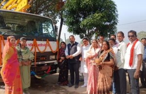 नगर पालिका परिषद बांकीमोंगरा में हरी झंडी दिखाकर शुभारंभ किया नई स्काई लिफ्ट मशीन वाहन, अब अंधेरे से होंगे मुक्त।