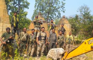 थाना बासागुड़ा पुलिस की बड़ी कार्यवाही — जंगलों में निर्मित 04 माओवादी स्मारक किए गए ध्वस्त