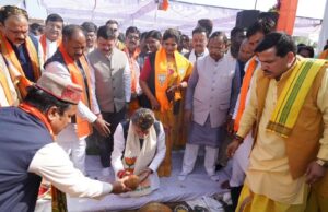 प्रदेश अध्यक्ष किरण सिंह देव के गरिमामय उपस्थिति में एमसीबी भाजपा कार्यालय का भूमिपूजन