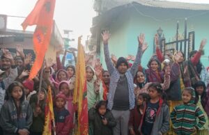 लखौली में रामलला प्राण-प्रतिष्ठा की वर्षगांठ पर प्रभात फेरी का आयोजन