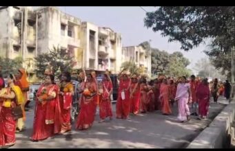 दीपका में 1100 मातृ शक्तियों ने कलश यात्रा के साथ मां दीपेश्वरी मंदिर प्राण प्रतिष्ठा का हुआ शुभारंभ