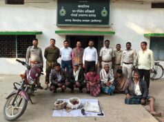 साभर (जंगली हिरण) का हुआ शिकार, 6 आरोपी गिरफ्तार भेजा गया जेल