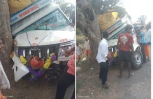 हाड़ी गांव के पास पिकअप वाहन पेड़ से टकराई, बड़ा हादसा टला
