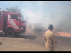 गैस वेल्डिंग के दौरान बोलेरो में लगी भीषण आग, वाहन जलकर खाक