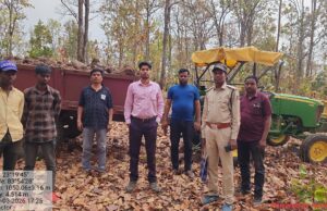 कुसमी वन परिक्षेत्र में अवैध पत्थर उत्खनन टैक्टर जब्त: मालिक हरीगोविंद यादव पहले भी अवैध लकड़ी कटाई में था शामिल।