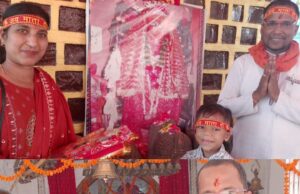 चैत्र नवरात्रि मां भीमेश्वरी बेरीवाली व अड़भार मां अष्टभुजी का भव्य दरबार सजा अग्रवाल ऐरन परिवार चांपा दर्शन को पहुंचे