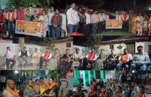 भाजपा के ‘गांव चलो, बस्ती चलो’ अभियान के तहत नरईबोध व गेवरा बस्ती पहुंचीं बांकीमोंगरा पालिका अध्यक्ष श्रीमती सोनी विकास झा।