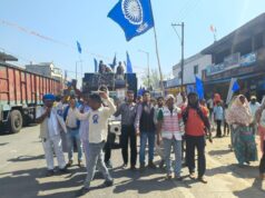 बाबा साहब भीम राव अंबेडकर की जयंती पर सर्व आदिवासी समाज की रैली,वार्ड क्रमांक 15 में अंबेडकर चौक का भूमिपूजन