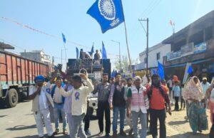 बाबा साहब भीम राव अंबेडकर की जयंती पर सर्व आदिवासी समाज की रैली,वार्ड क्रमांक 15 में अंबेडकर चौक का भूमिपूजन