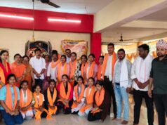 विश्व हिंदू परिषद दुर्गावाहिनी जिला गौरेला पेंड्रा मरवाही की 13 बहने सफलता पूर्वक शौर्य प्रशिक्षण वर्ग करके वापिस।
