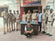 किराना दुकान की आड़ में बेच रहा था शराब कारोबार का भंडाफोड़,128 पौव्वा के साथ युवक गिरफ्तार