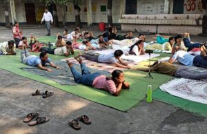 बच्चों के साथ अंतराष्ट्रीय योग दिवस मनाया गया