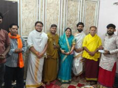 धार्मिक अनुष्ठान के पंचम दिवस गन्ने रस से रुद्र अभिषेक, पूर्णाहुति पर राहत की बारिश