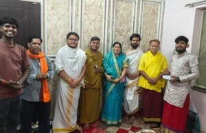 धार्मिक अनुष्ठान के पंचम दिवस गन्ने रस से रुद्र अभिषेक, पूर्णाहुति पर राहत की बारिश
