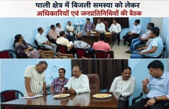सांसद प्रतिनिधि प्रशांत मिश्रा के आंदोलन वाले पत्र के बाद हरकत के आया बिजली विभाग,पाली में हुई व्यवस्था सुधारने बैठक