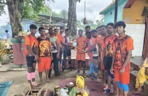 कोपरा में कांवड़ियों ने किया भगवान शिव का जलाभिषेक, 16 सदस्यीय टोली ने तीन घंटे में पूरी की 80 किमी डाक कांवड़ यात्रा