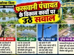 फरसवानी पंचायत के विकास कार्यों पर उठे सवाल, कहीं नाली नहीं तो कहीं स्ट्रीट लाइट बंद, पुरेन्हा पारा की सड़क भी बदहाल